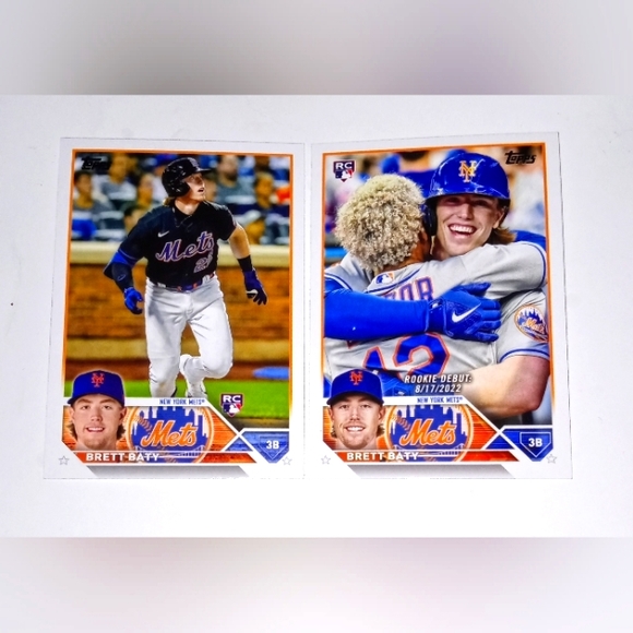 Brett Baty Rookie Cards Topps 2023 Series One #89 + 2023 Update #US158 - Picture 1 of 2